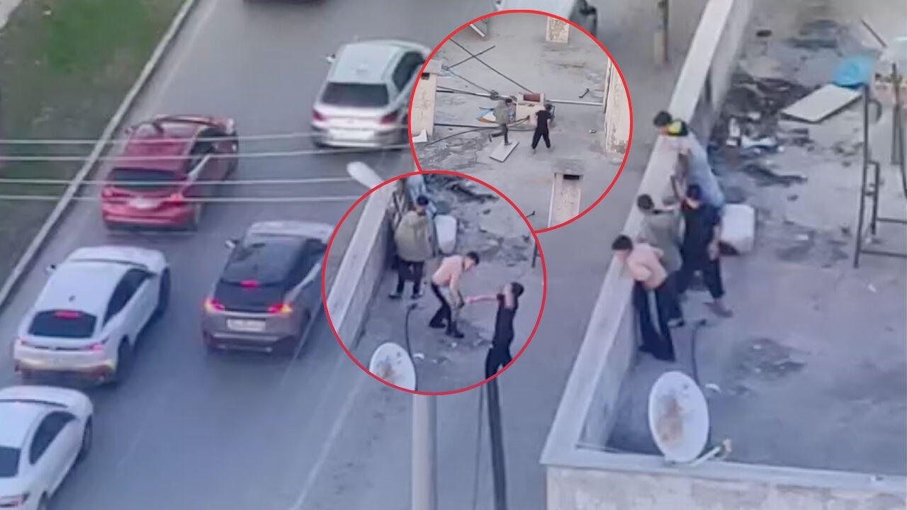 Antalya’da çocuklar çatıdan araçları taşladı!