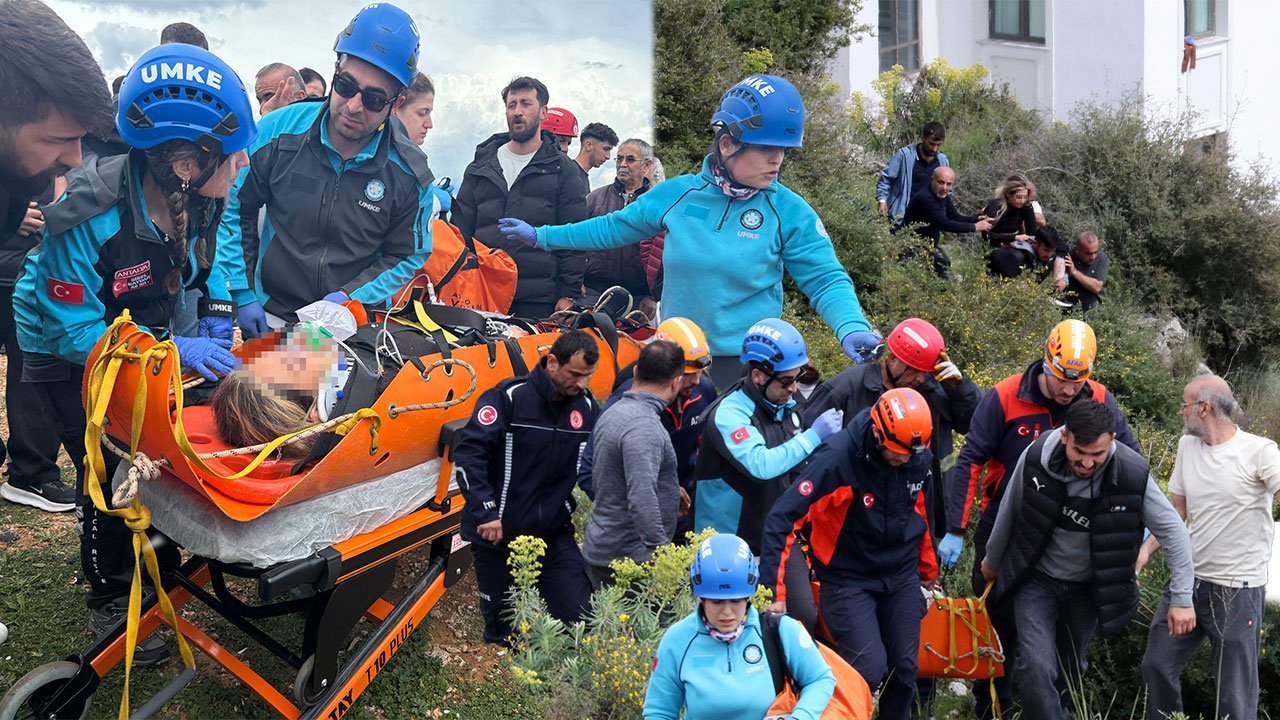 Antalya'da genç kadın kayalıklardan düştü!