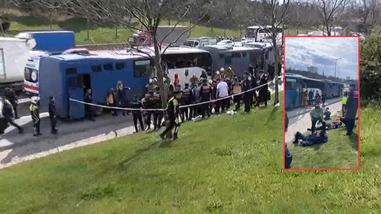 Cezaevi sevk araçları kaza yaptı: 6 jandarma yaralı!