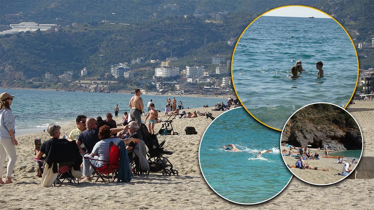 Alanya'da bahar havası: Kleopatra Plajı ziyaretçi akınına uğradı