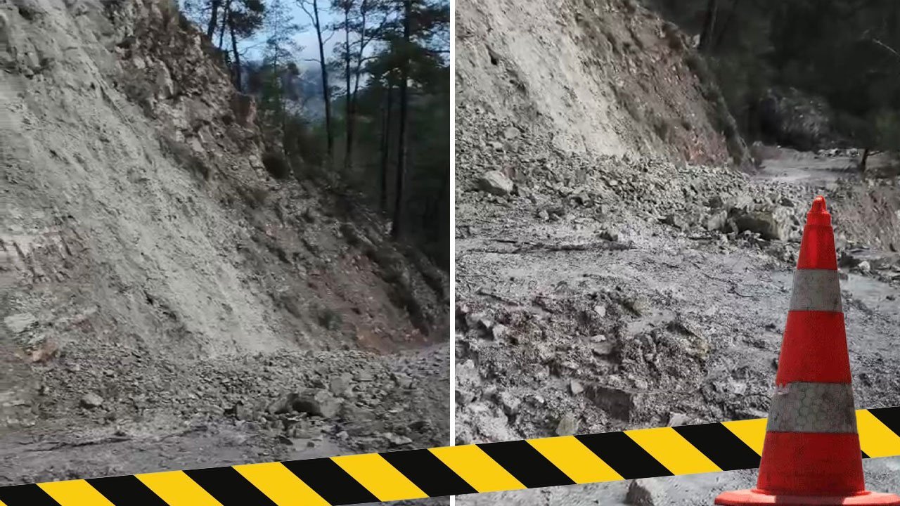 Antalya'da heyelan: O yol ulaşıma kapandı!