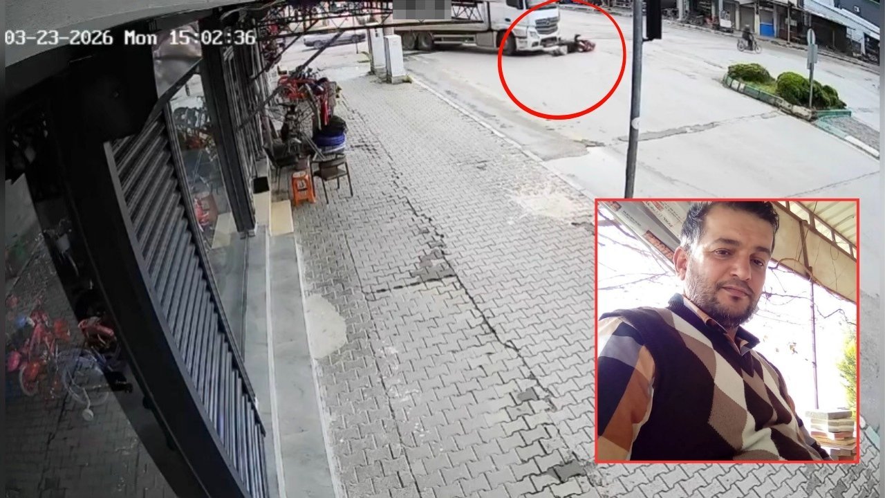 Motosiklet sürücüsü kamyonun altında can verdi! İşte o anlar