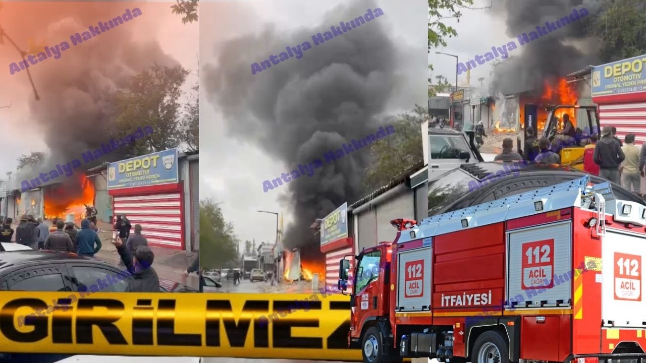 Antalya'da sanayide korkutan yangın! İşte o anlar