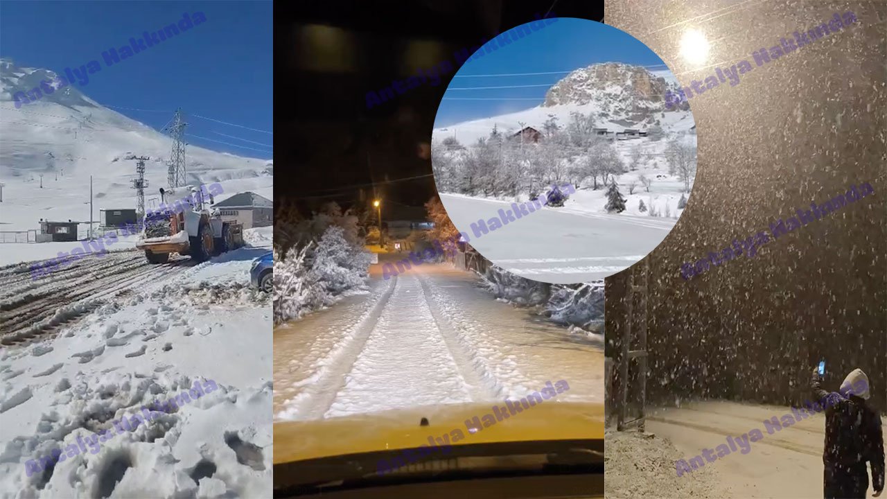 Antalya’nın yüksek kesimleri beyaza büründü: Kar mesaisi başladı