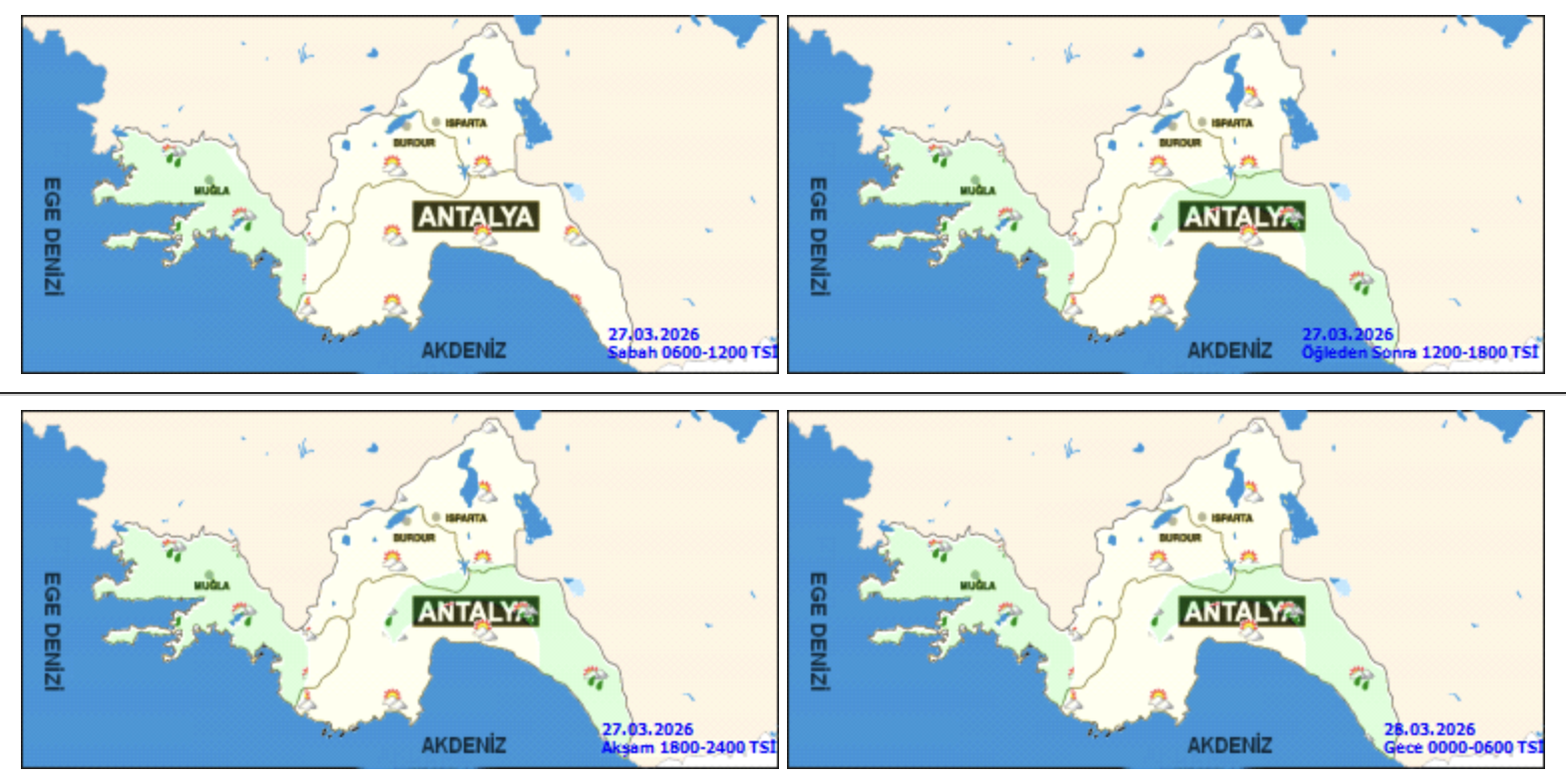 Hava Durumu Antalya 27 Mart