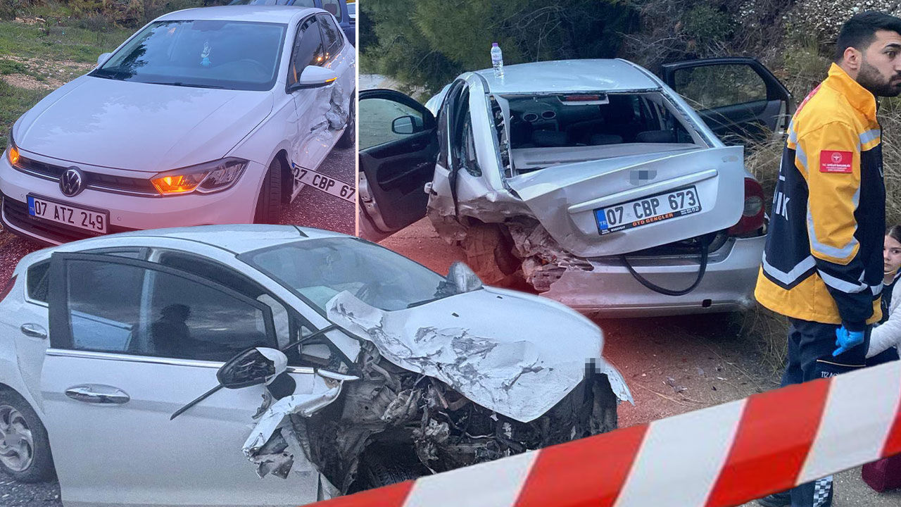 Antalya'da üç araçlı zincirleme kaza: 2 yaralı