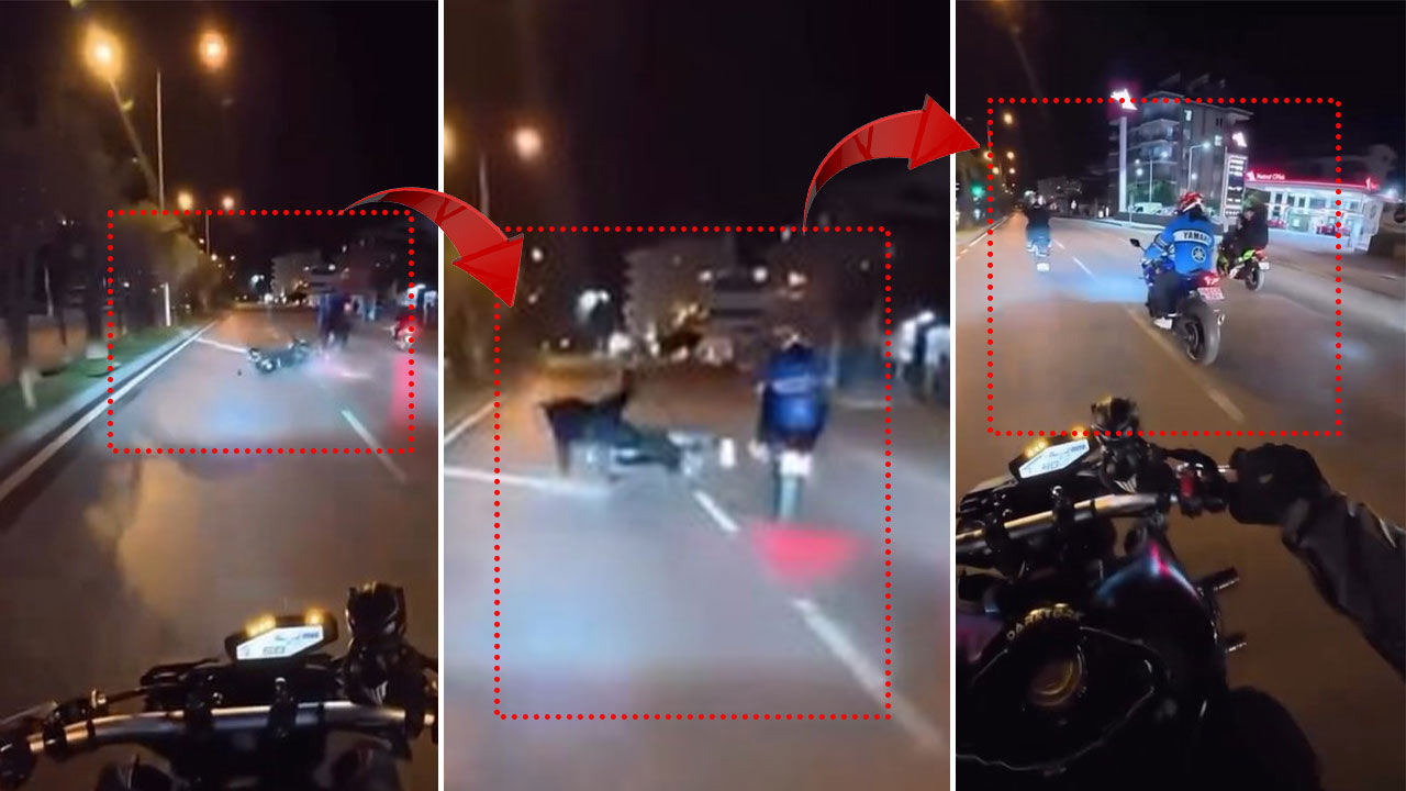 Antalya'da tek teker şovu kazayla bitti: Sürücüler yola savruldu