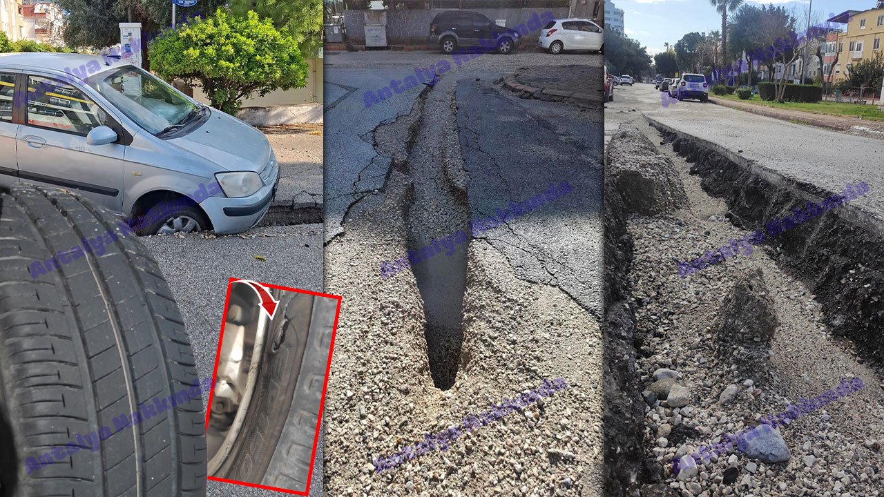 Antalya'da yol çilesi: Kapatılmayan çukurlar sürücüleri bezdirdi!