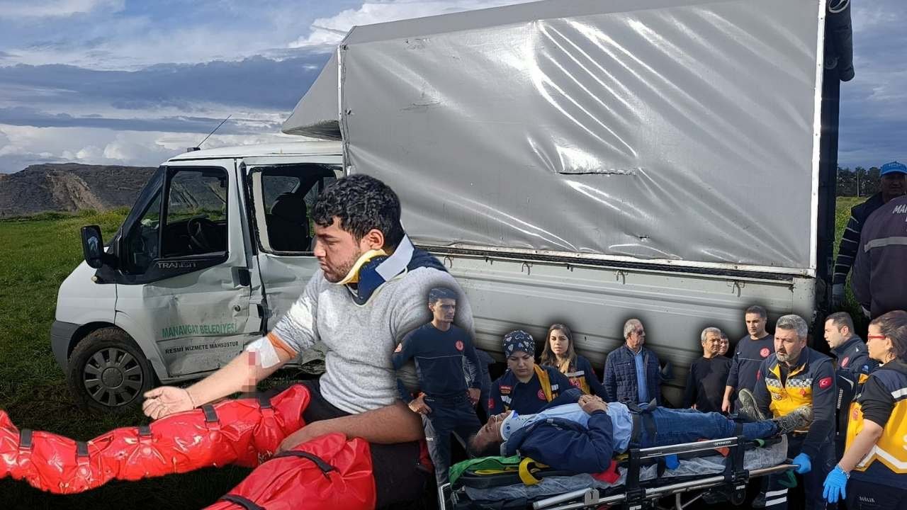 Antalya'da sollama faciaya dönüştü! Belediye araçları çarpıştı, 7 yaralı