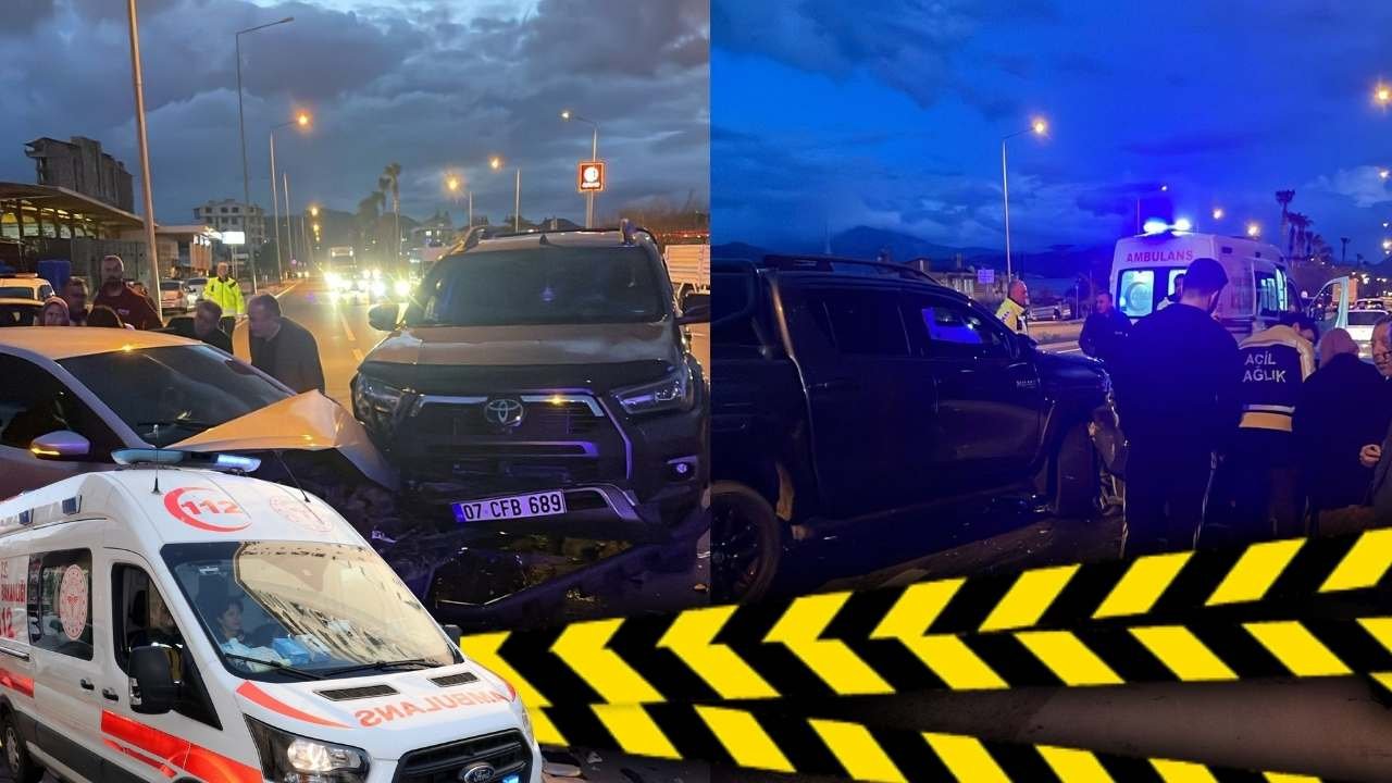 Antalya'da otomobil kamyonetle çarpıştı: 5 kişi hastanelik oldu