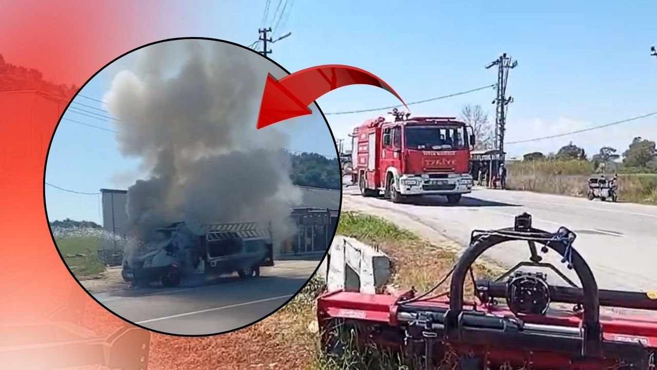 Antalya'da seyir halindeki kamyonet alevlere teslim oldu!