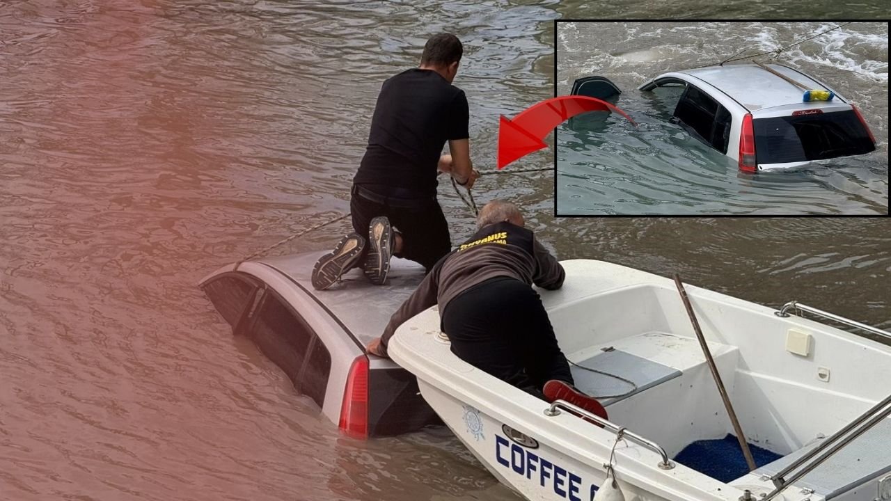 Antalya'da otomobil ırmağa uçtu: 3 kişi mucizevi şekilde kurtuldu