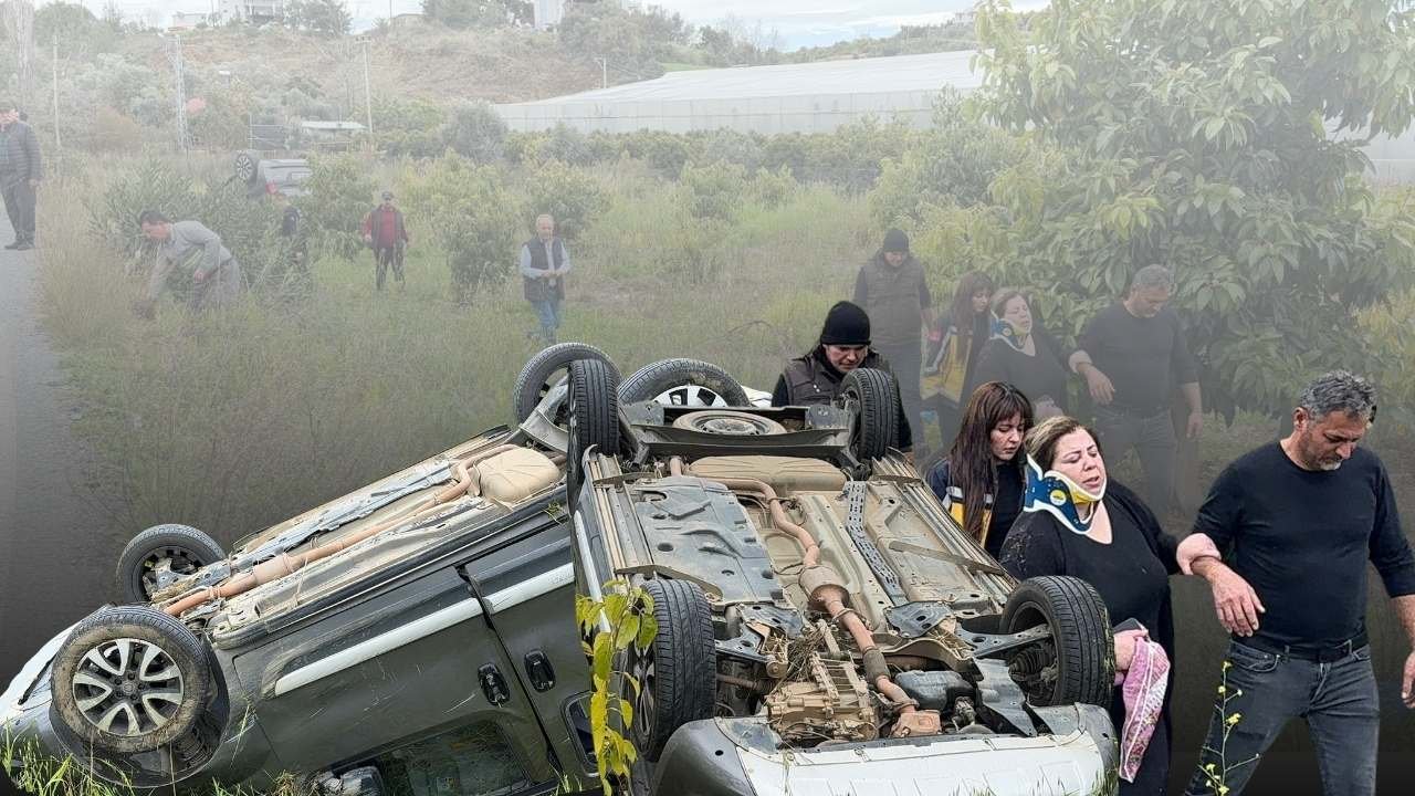 Antalya'da direksiyon hakimiyeti kayboldu, takla atıp bahçeye uçtu