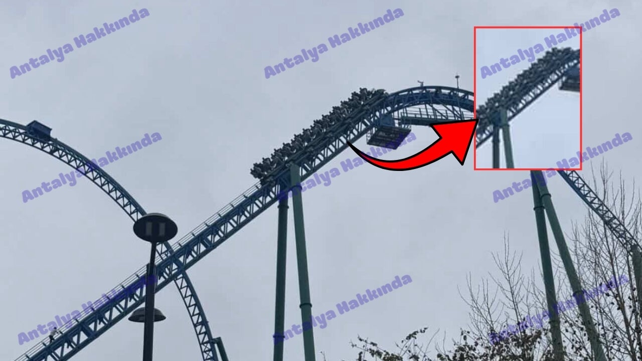 Antalya'da korku dolu anlar: Hyper Coaster havada asılı kaldı!