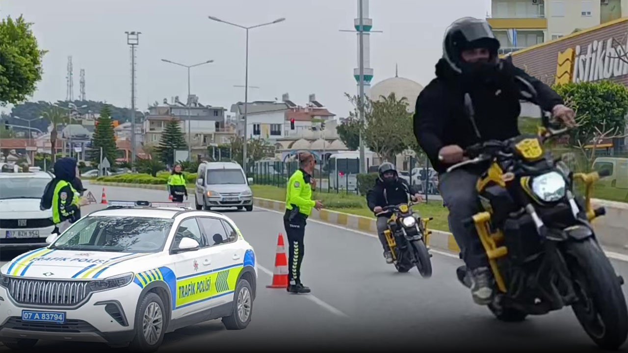 Antalya'da denetimden kaçtı: Motosikletini polisin üzerine sürdü