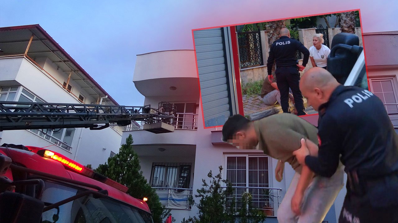 Antalya'da korku dolu anlar: Evini yakan genci ekipler kurtardı!