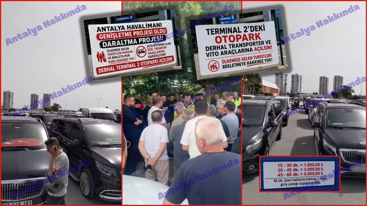 Antalya Havalimanı’nda eylem hazırlığı: Yüzlerce araç ANFAŞ'ta toplandı!