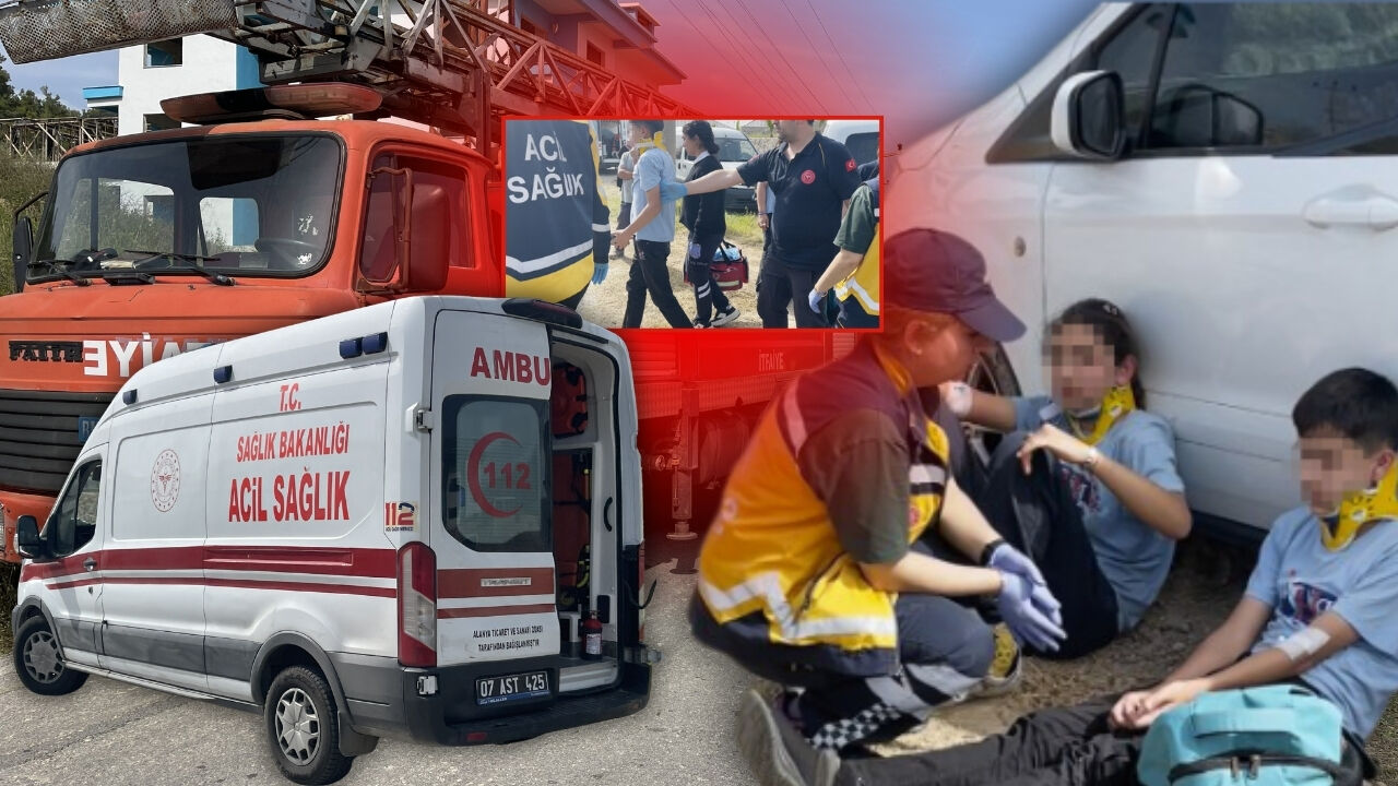 Antalya’da okul servisi devrildi: 6 öğrenci yaralı!