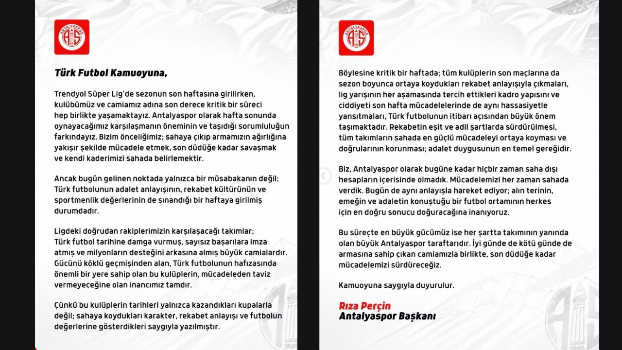 Antalyaspor Duyuru