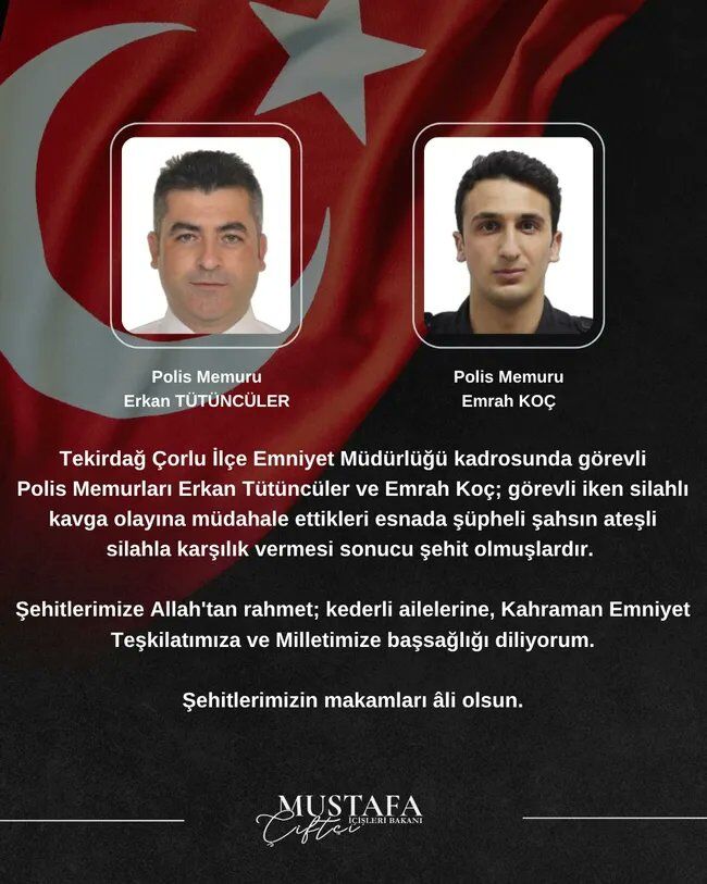 2 şehit çorlu