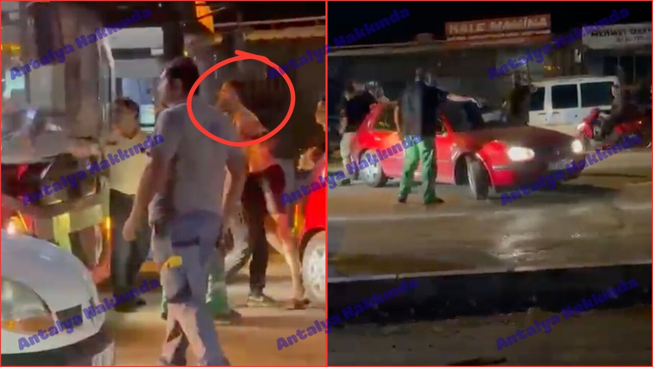 Antalya'da otobüsün önünü kesti, küfürler yağdırdı! O anlar kamerada