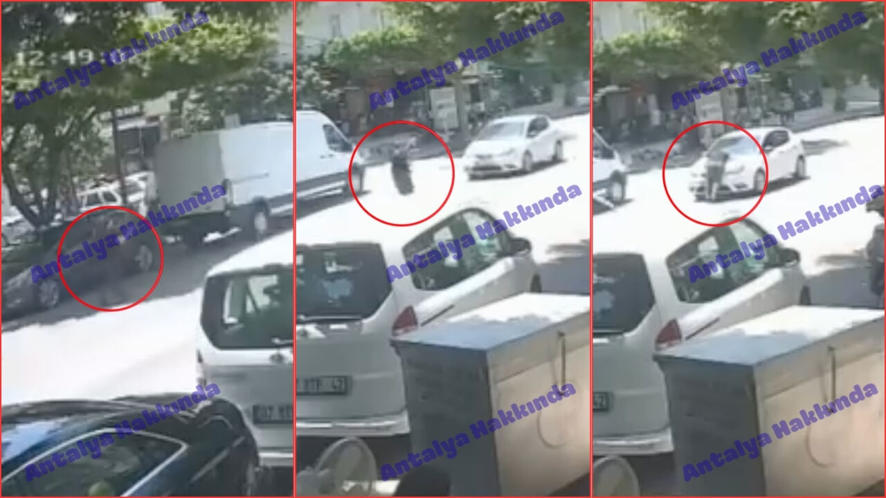 Antalya'da otomobilin önüne atladı, polisi aradı: O anlar kamerada!