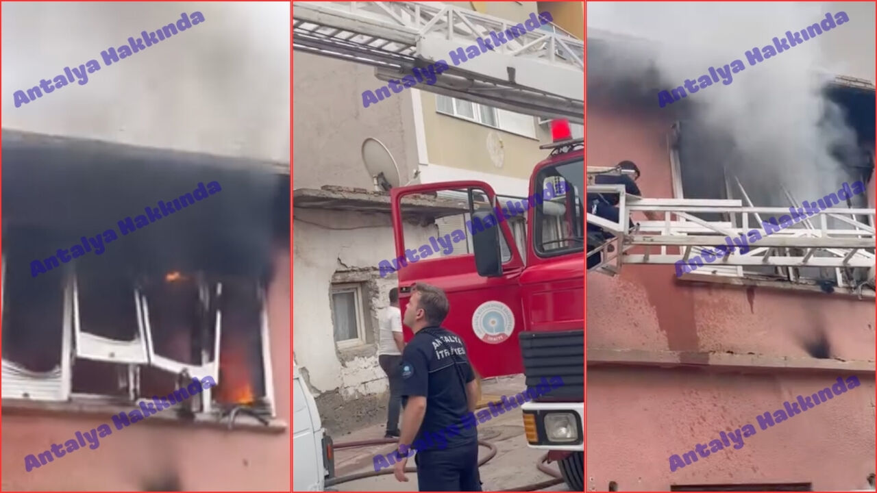 Antalya'da iki katlı ev yandı! İşte o anlar