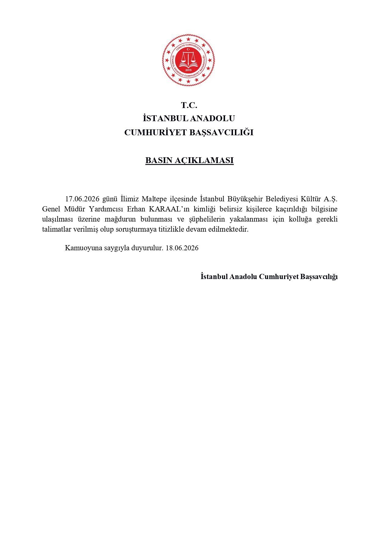 Erhan Karaal Kaçırıldı