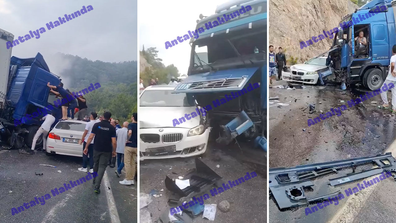 Antalya-Kemer yolunda ikinci kaza: Araç TIR'ın altında kaldı!