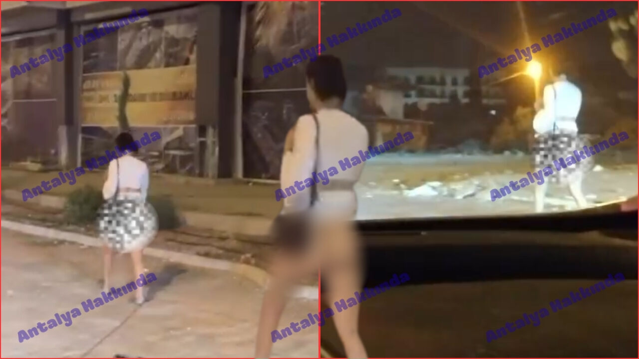 Antalya'da çıplak yürüyen kadın yeniden görüntülendi!