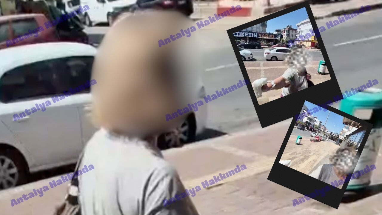 Antalya'da bir kadın adamı darp etti! İşte o anlar
