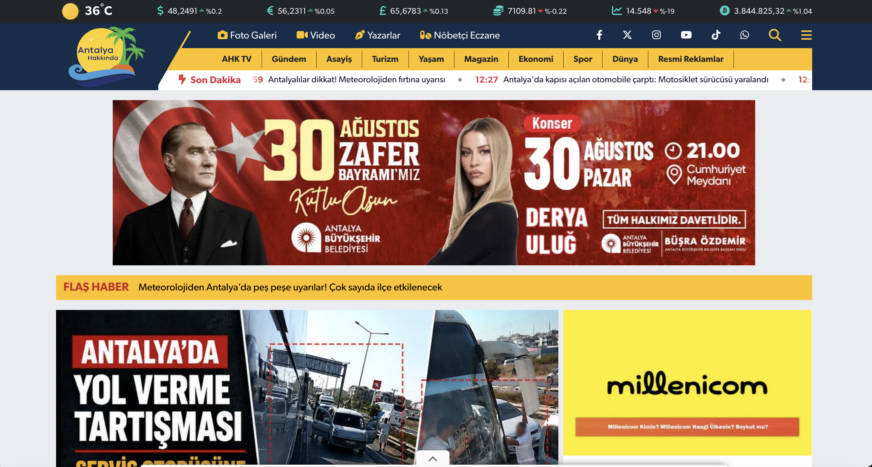 30 Ağustos Antalya Etkinlikleri