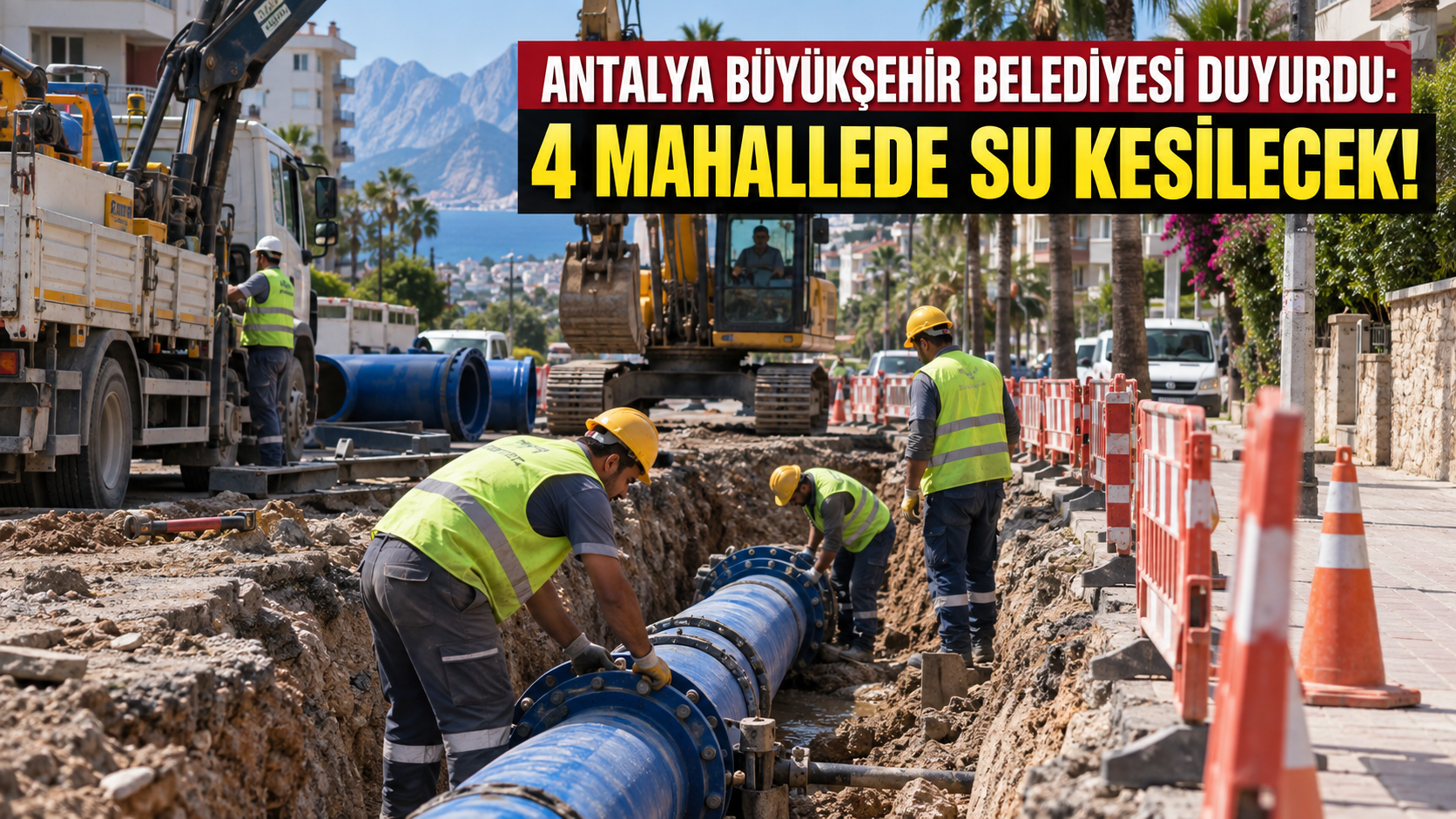 Antalya Büyükşehir Belediyesi duyurdu: 4 mahallede su kesilecek!
