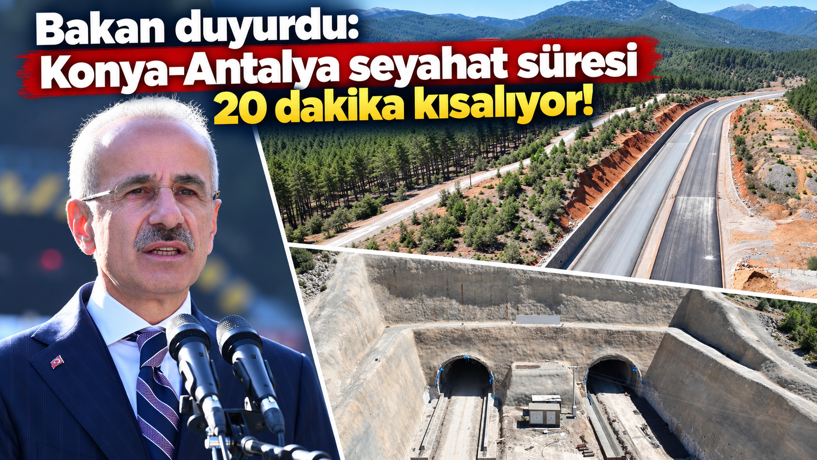 Bakan duyurdu: Konya-Antalya seyahat süresi 20 dakika kısalıyor!