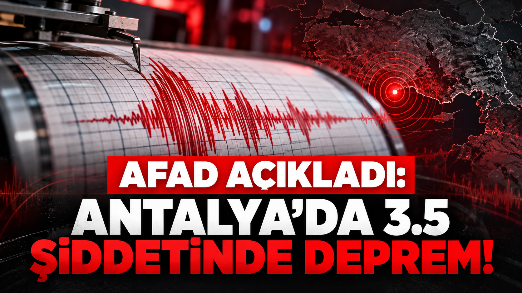 AFAD açıkladı: Antalya'da 3.5 şiddetinde deprem!