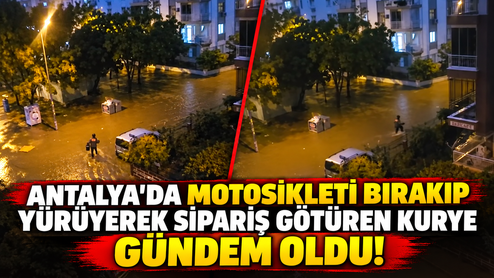 Antalya'da motosikleti bırakıp yürüyerek sipariş götüren kurye gündem oldu!
