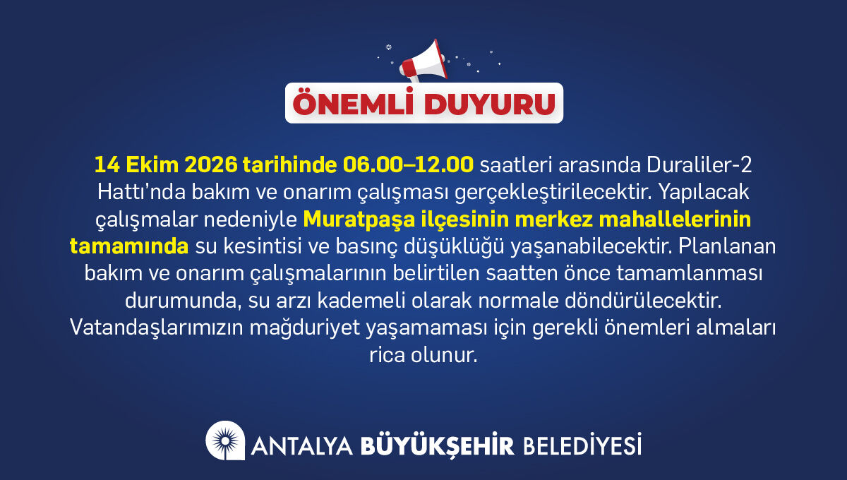Belediye Uyarı Su Kesilecek