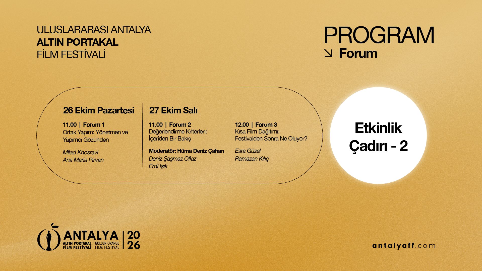Altın Portakal Panel, Forum, Söyleşi Ve Atölyelere Ev Sahipliği Yapacak2