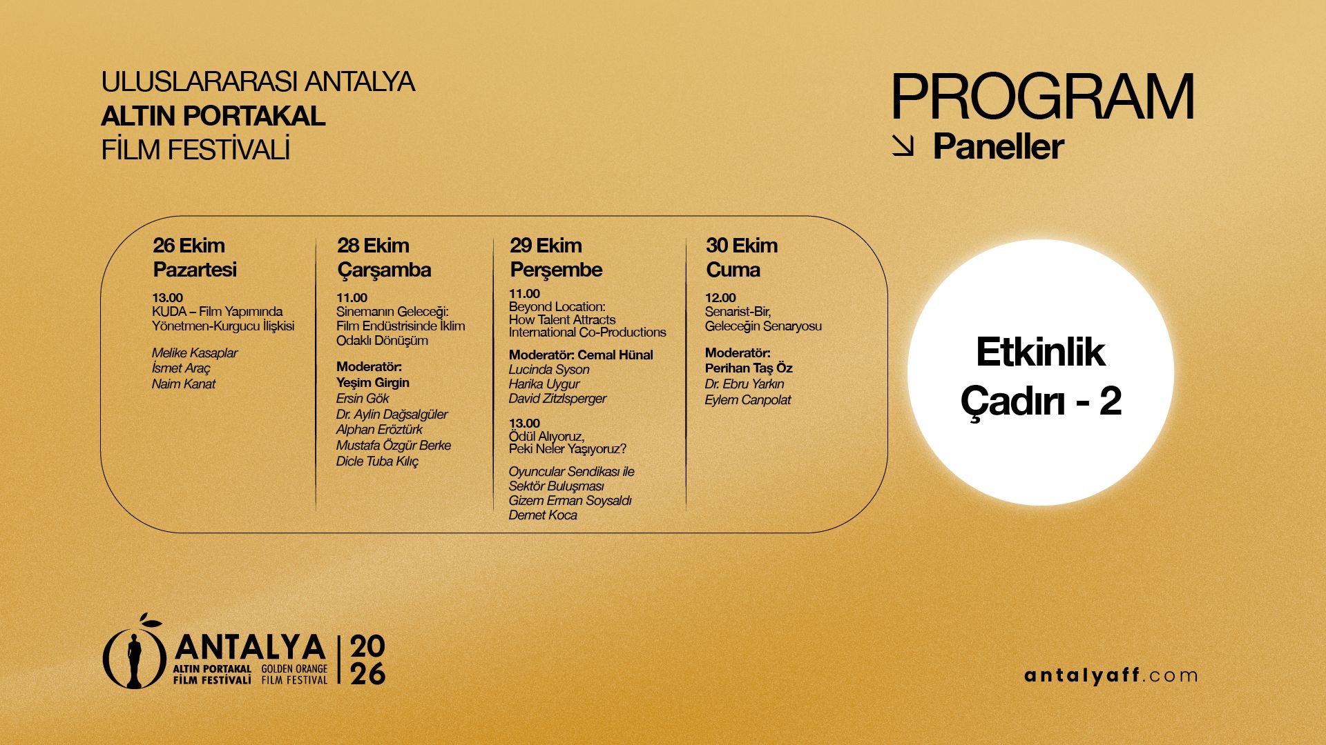 Altın Portakal Panel, Forum, Söyleşi Ve Atölyelere Ev Sahipliği Yapacak3