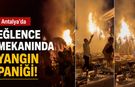 Antalya’da eğlence mekanında yangın paniği: Yapay palmiye ağacı alev aldı
