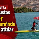 Manavgat’ta Zafer için kulaç attılar! Türk bayrağını yüzerek taşıdılar