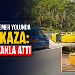 Antalya-Kemer yolunda feci kaza: Taksi takla attı