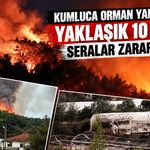 Kumluca orman yangınında yaklaşık 10 ev ve seralar zarar gördü!