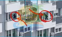 Antalya’da cam için canını hiçe saydı! 7'nci katta korku dolu anlar