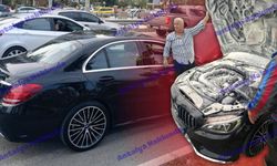 Antalya'da yeni alındığı öne sürülen lüks otomobil yandı!