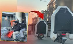 Antalya'da motosiklette şişme botlu tehlikeli yolculuk kamerada!