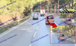 Antalya’da tehlikeli demir taşıma kamerada!