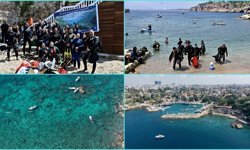 Antalya Mermerli Plajı’nda deniz dibi temizlendi!