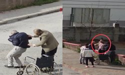 Yaşlı babasını azarlayan genç meydan dayağı yedi!