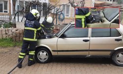 Burdur'da korkutan araç yangını!